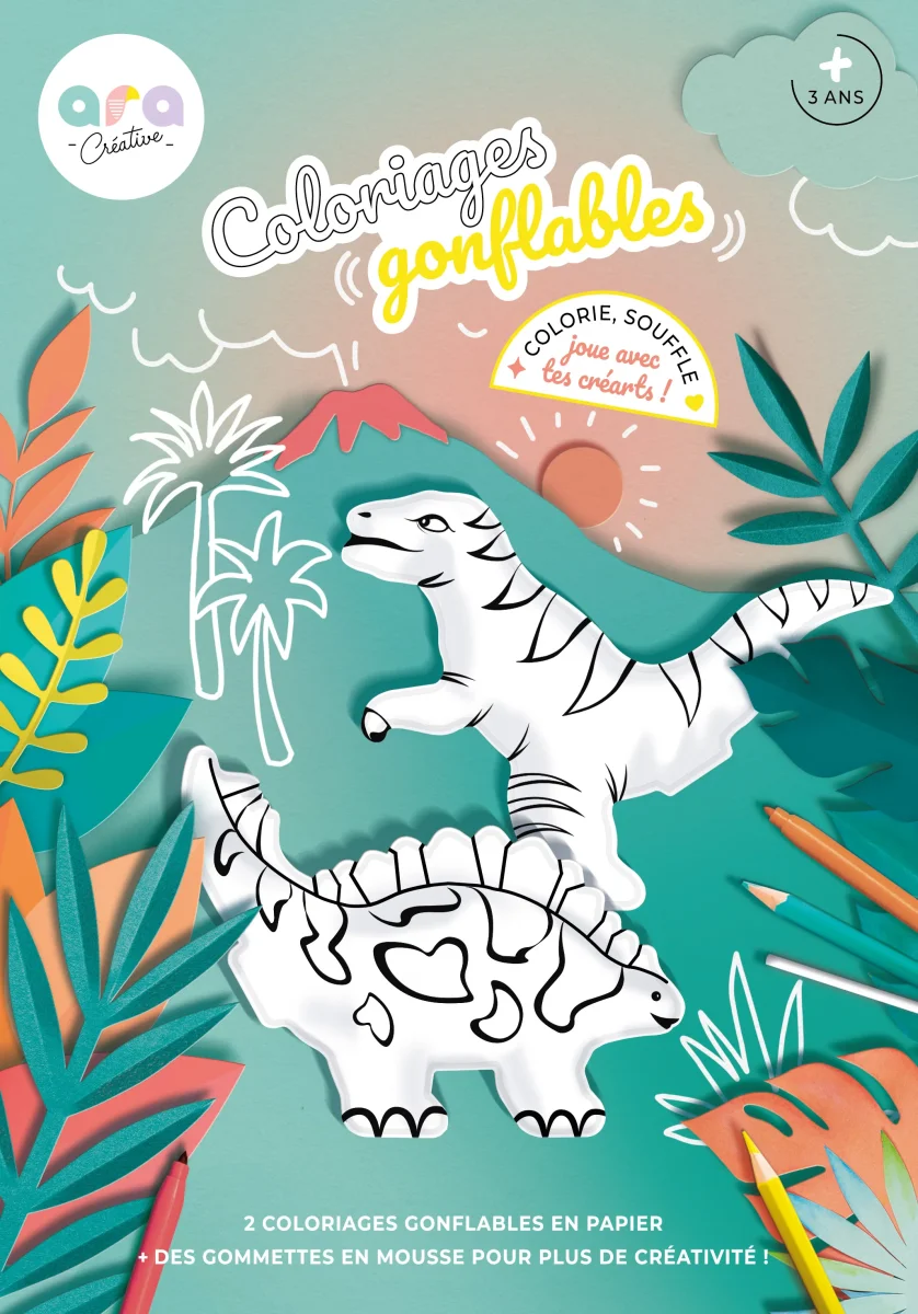 DINOSAURIOS: 2 Inflables + Pegatinas de Espuma - Imagen 2