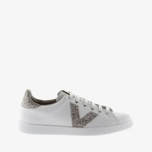 Tenis Piel Glitter Nude