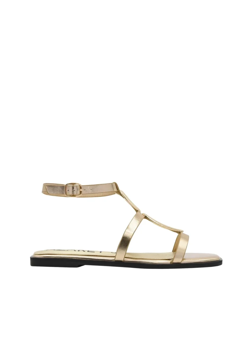 SANDALIAS PLANAS DORADAS - Imagen 4