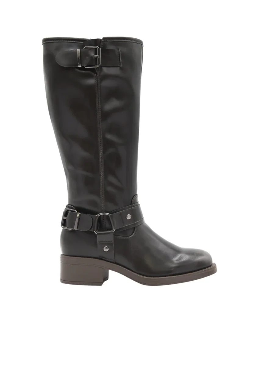 BOTA ALTA NEGRA BIKER CON HEBILLAS DE NYREX - Imagen 4