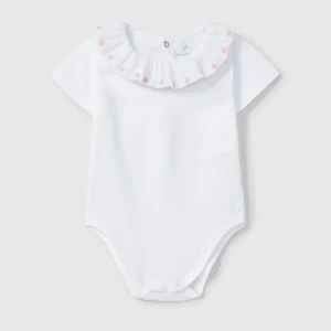 Body cuello Volante Flores Bordadas