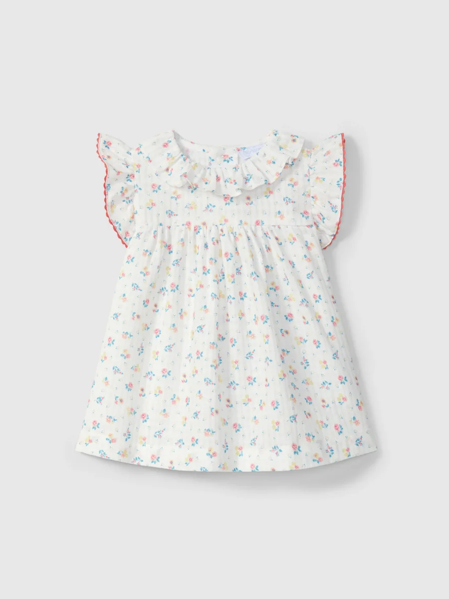 Vestido Estampado Floral con Cuello de Volante - Imagen 2