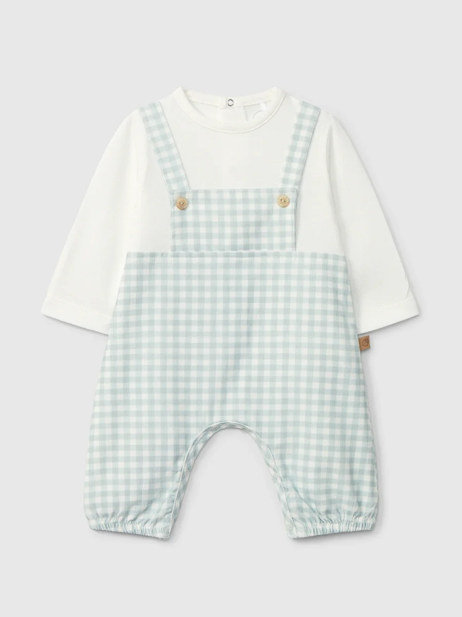 Conjunto Dos en Uno Pana Vichy Azul