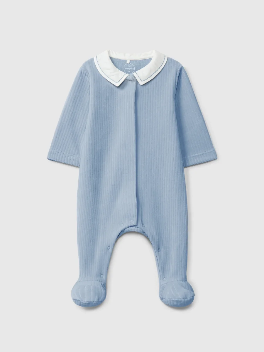 Pelele Azul Terciopelo con Cuello - Imagen 2