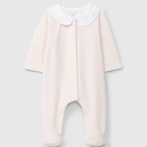 Pelele Cuello Bordado Flores Rosa