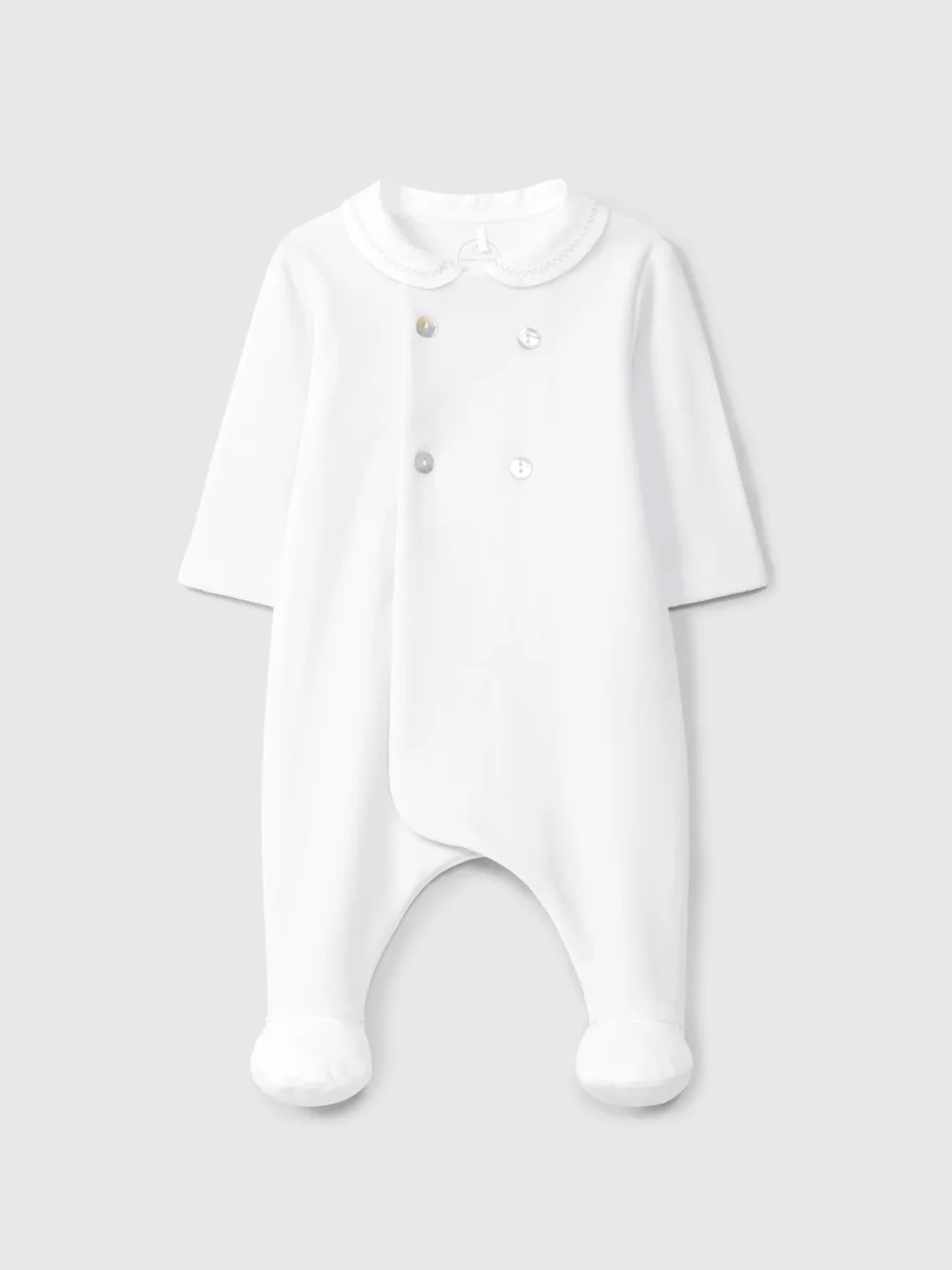 Pelele Blanco Terciopelo con Bordado - Imagen 2