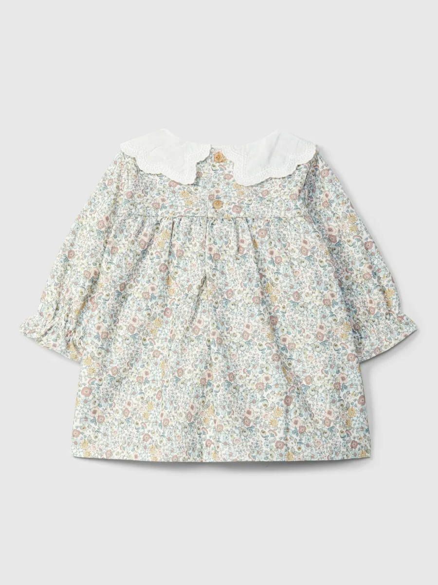 Vestido Pana Estampado Flores con Cuello - Imagen 3