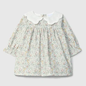 Vestido Pana Estampado Flores con Cuello