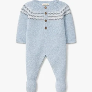 Pelele Punto Jacquard Azul Claro