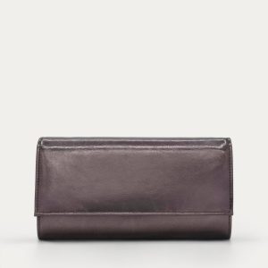 BOLSO CLUTCH FIESTA PLOMO METALIZADO CADENA