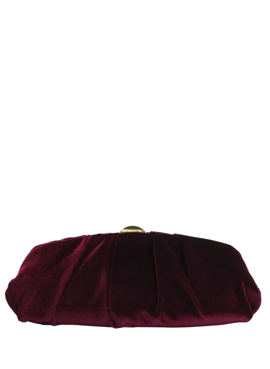 CLUTCH BURDEOS TERCIOPELO FRUNCIDO FIESTA - Imagen 4