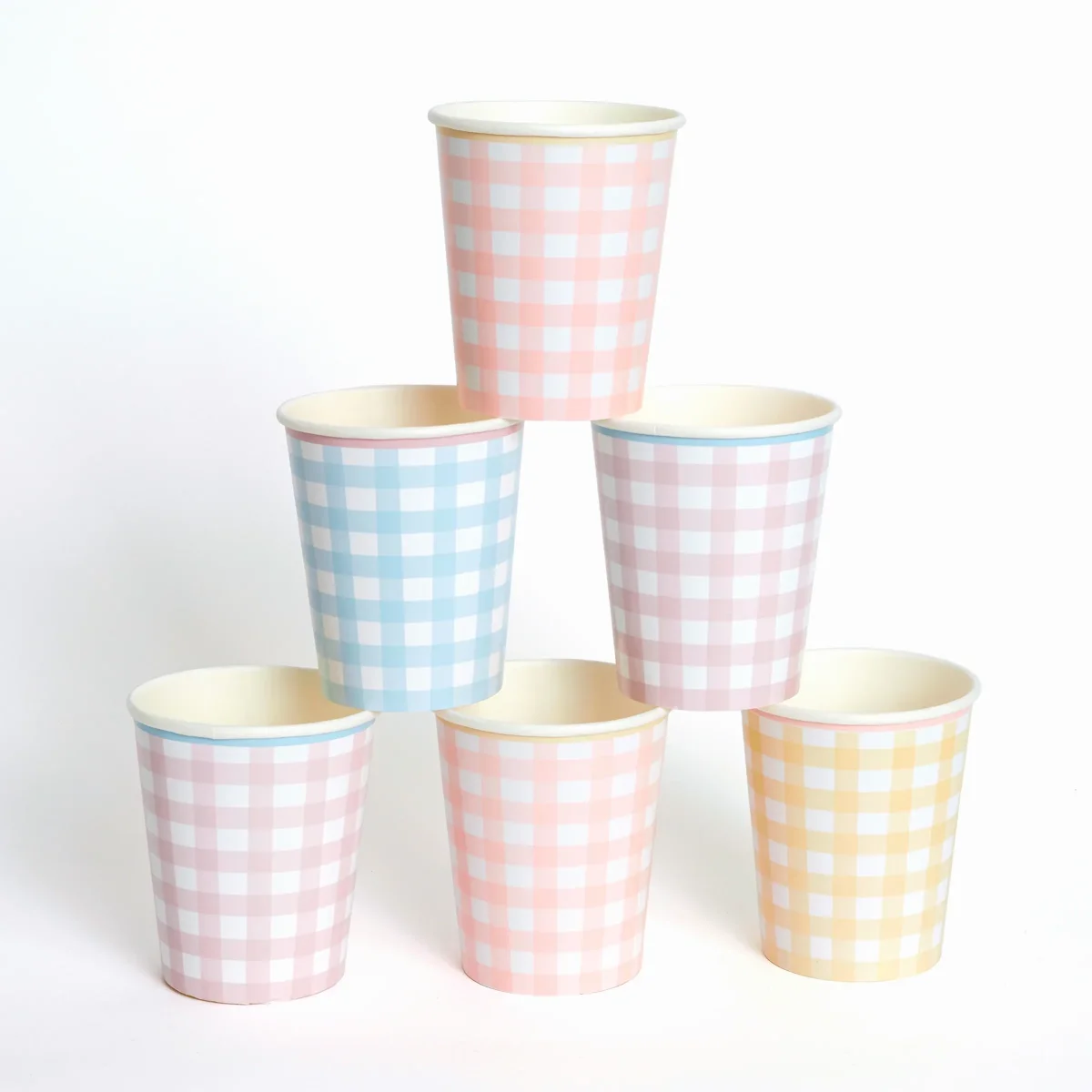 Vasos Cuadros Vichy Pastel