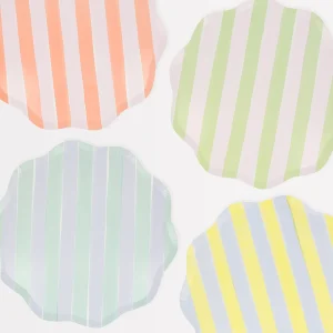 Platos Grandes Pastel con Rayas