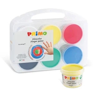 Pintura para dedos en bote, estuche multiusos, 6 colores.