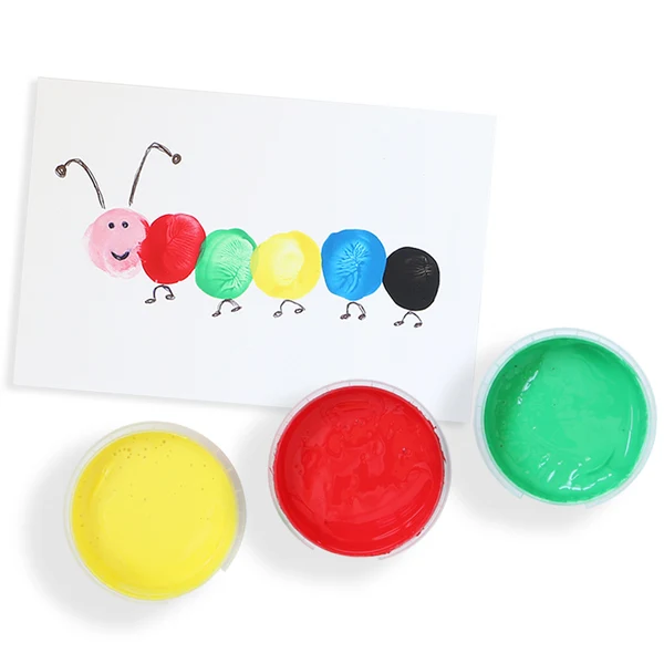 Pintura para dedos en bote, estuche multiusos, 6 colores. - Imagen 3