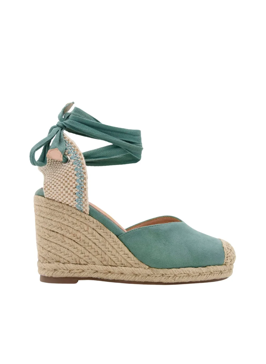 ALPARGATA CUÑA VERDE CON LAZADA - Imagen 4