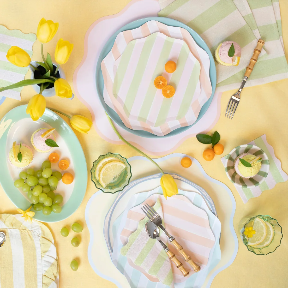 Platos Grandes Pastel con Rayas - Imagen 3