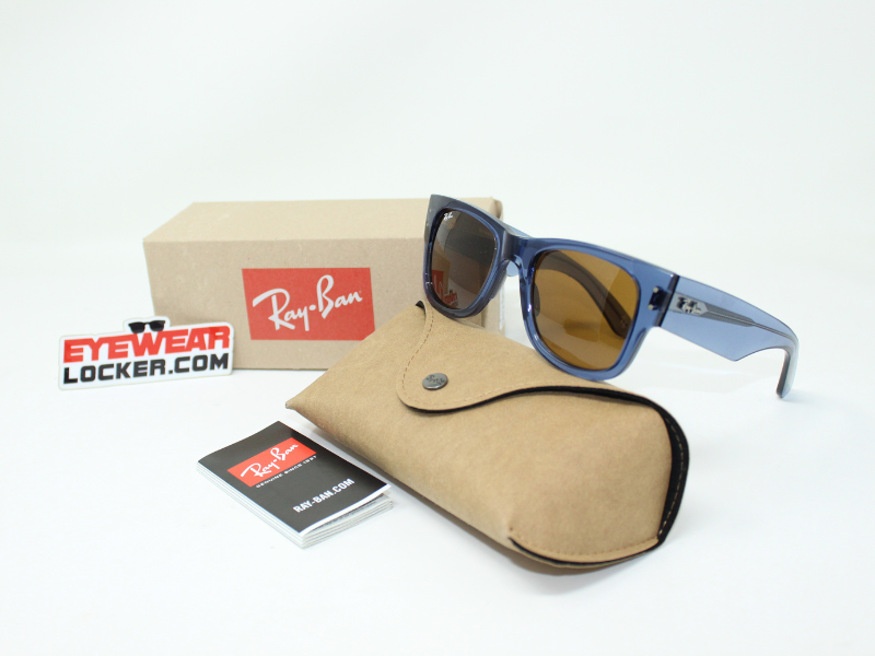 Ray Ban Mega Wayfarer RB0840S Azul Translucido Marron - Imagen 6