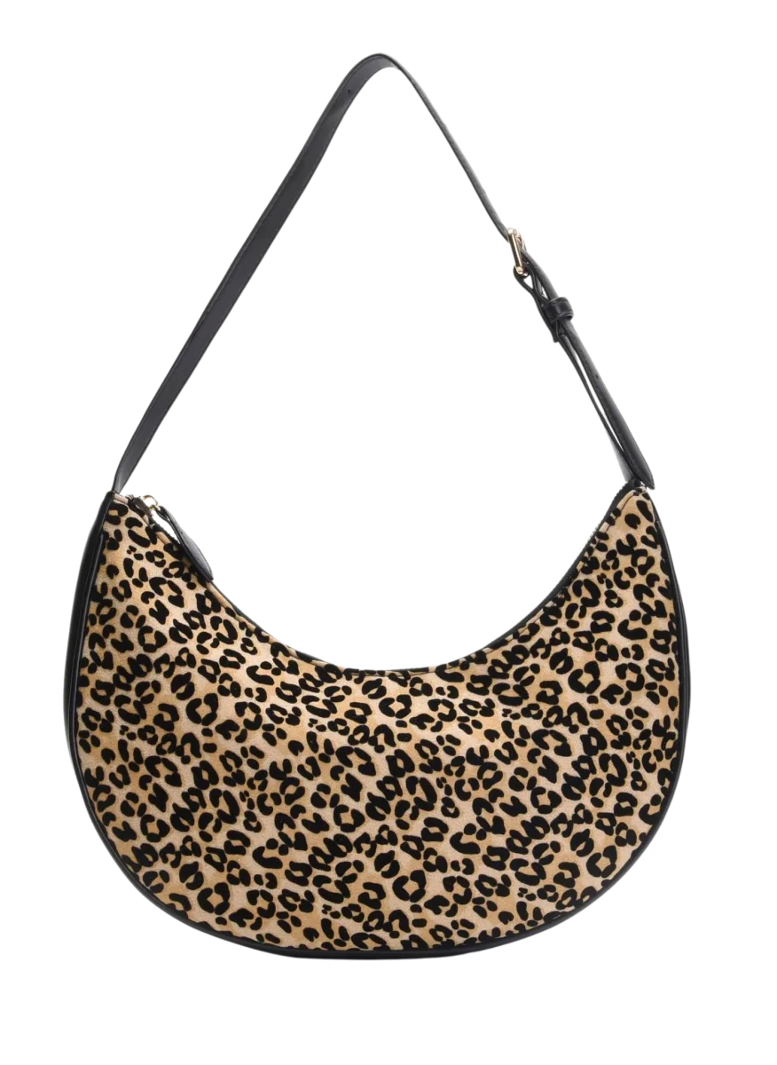BOLSO DE HOMBRO LEOPARDO BEIGE Y NEGRO - Imagen 4