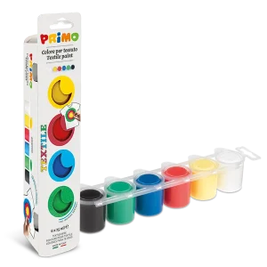 Pintura acrílica para tela en bote, 6 colores.