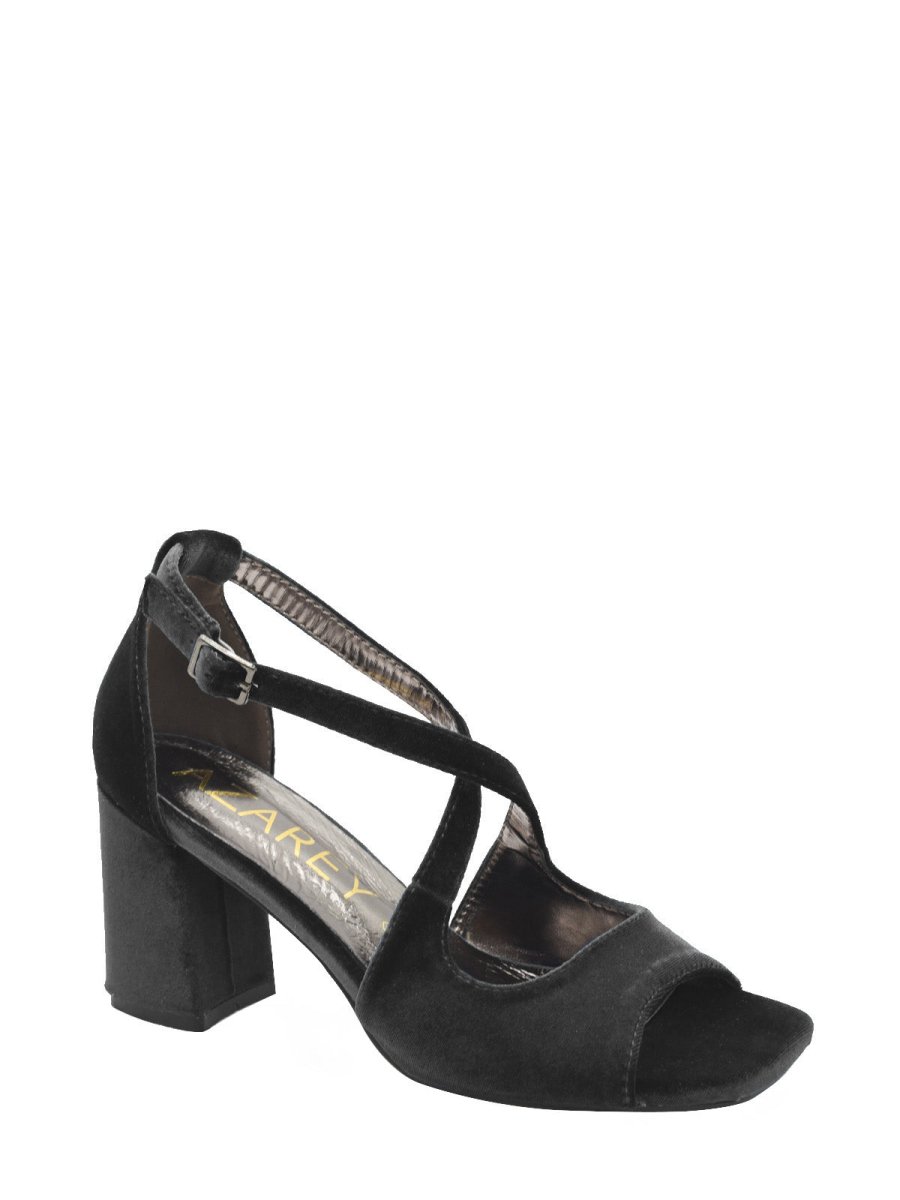 Sandalia terciopelo negro para mujer - Imagen 4