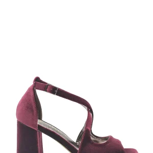 Sandalia terciopelo en color rosa oscuro para mujer