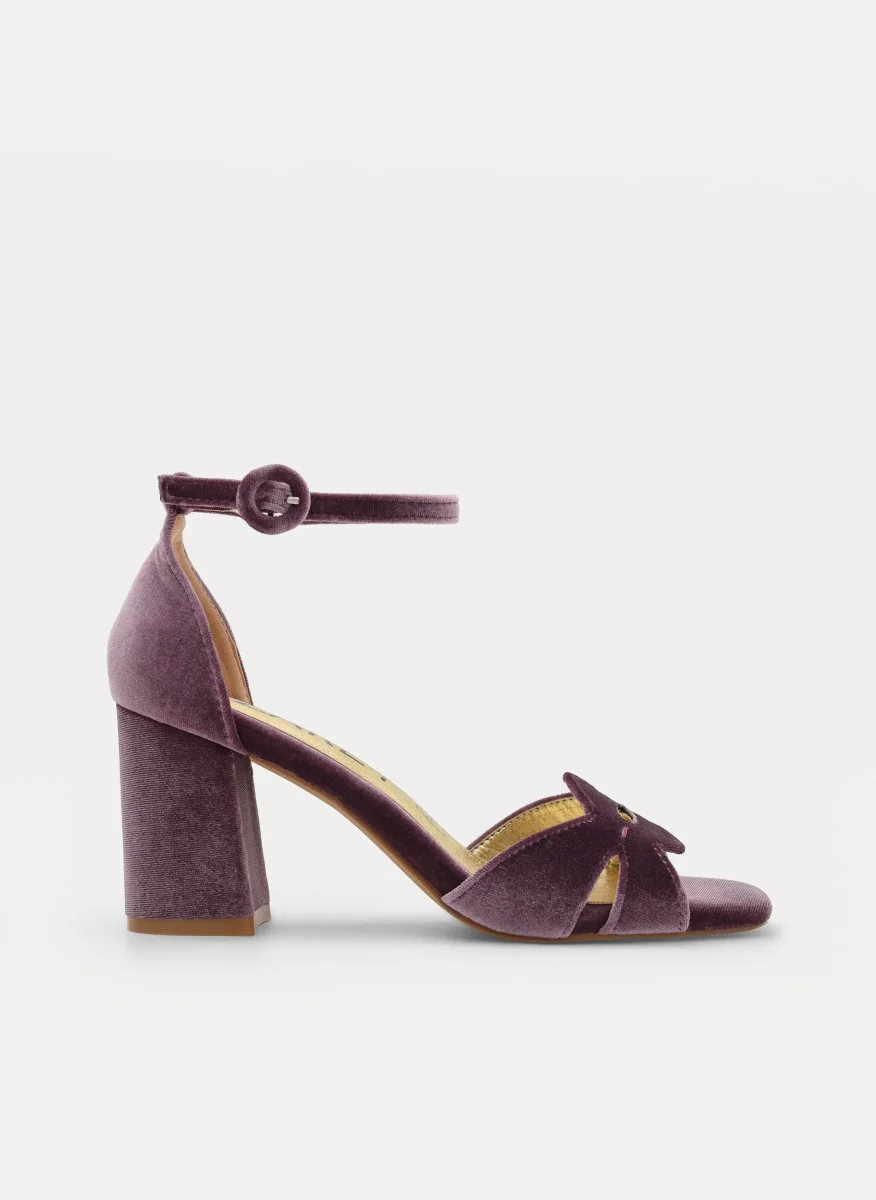 SANDALIA DE TERCIOPELO MALVA ELEGANTE - Imagen 2