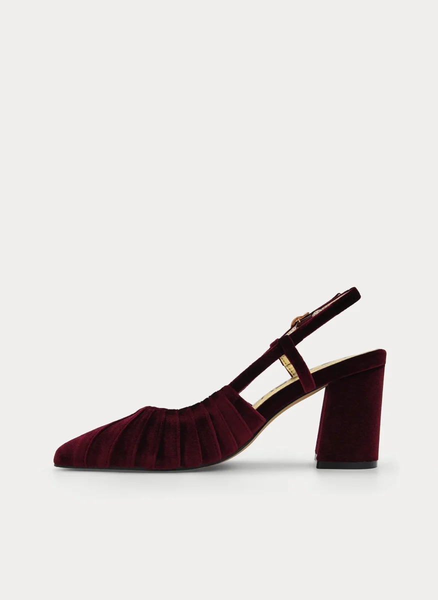 ZAPATO DE TERCIOPELO DESTALONADO BURDEOS - Imagen 6