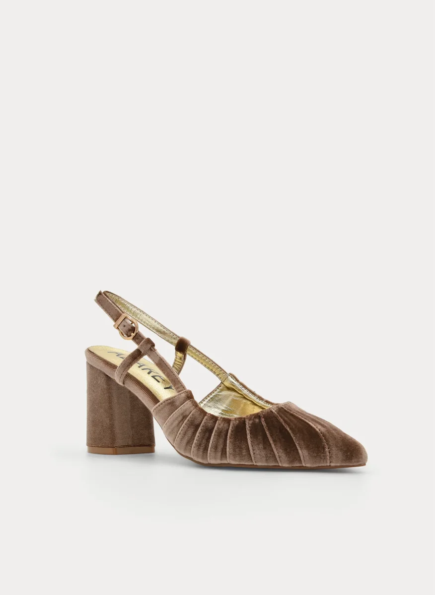 ZAPATO DE TERCIOPELO DESTALONADO TAUPE - Imagen 3