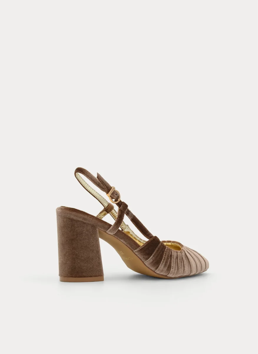 ZAPATO DE TERCIOPELO DESTALONADO TAUPE - Imagen 5