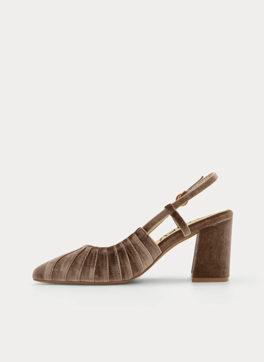 ZAPATO DE TERCIOPELO DESTALONADO TAUPE - Imagen 6