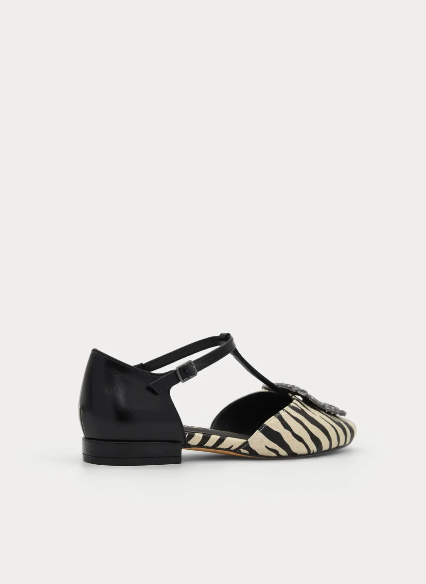ZAPATO MARY JANE NEGRO CEBRA HEBILLA JOYA - Imagen 6