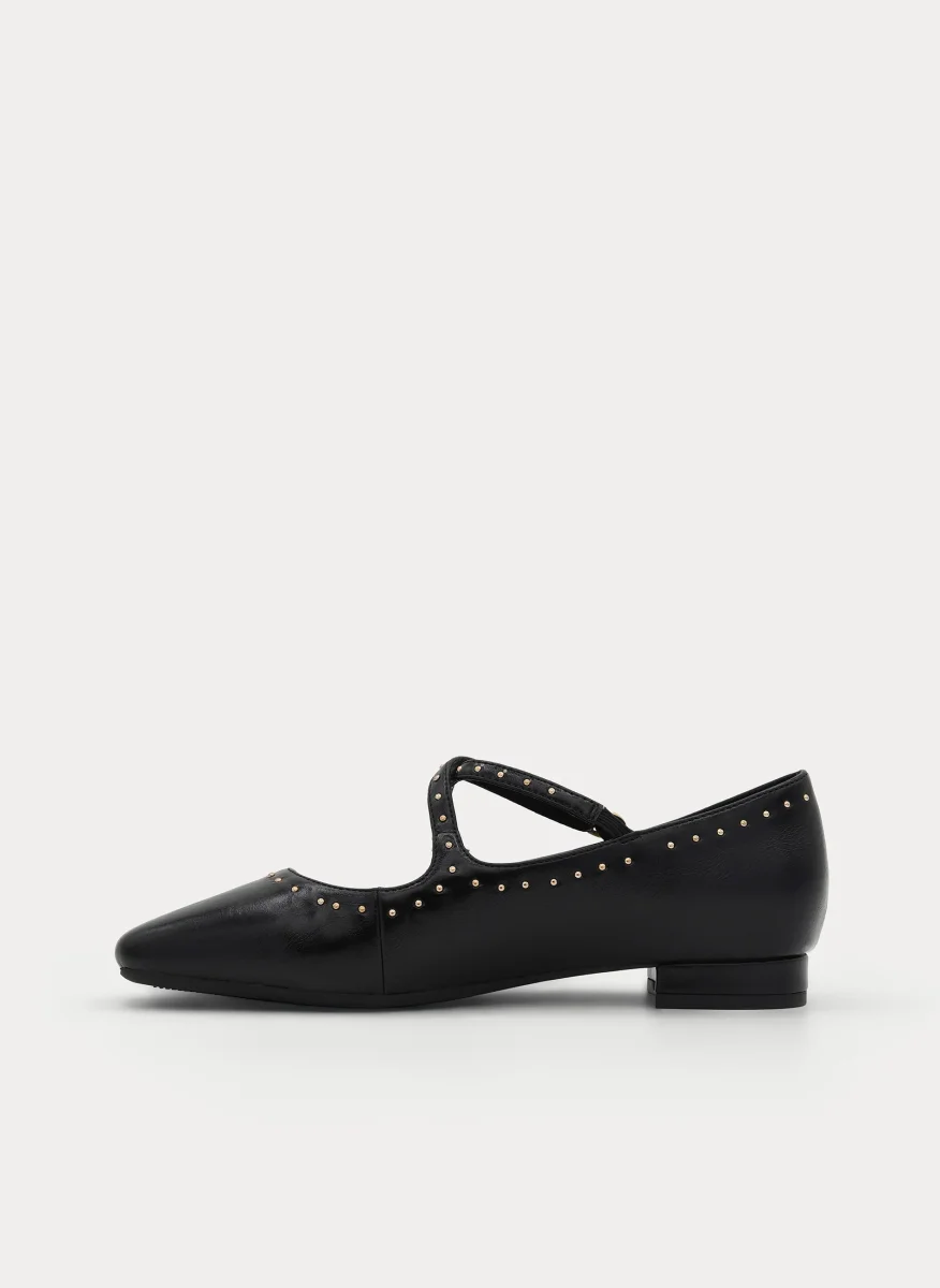 BAILARINA NEGRA CON TACHAS Y TIRAS CRUZADAS - Imagen 9