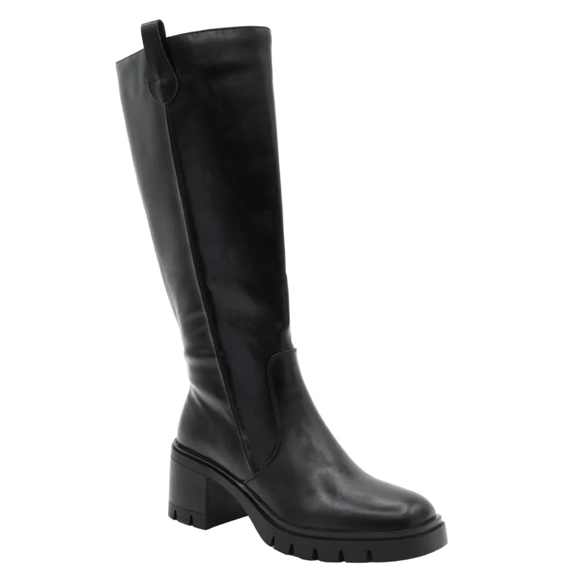 BOTA ALTA NEGRA SUELA TRACK TACÓN MEDIO - Imagen 4