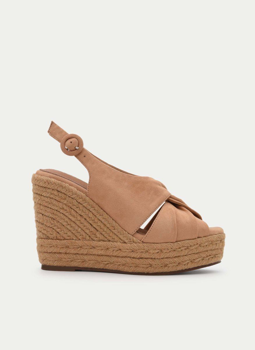 SANDALIA CUÑA ESPARTO CAMEL CON NUDO - Imagen 2