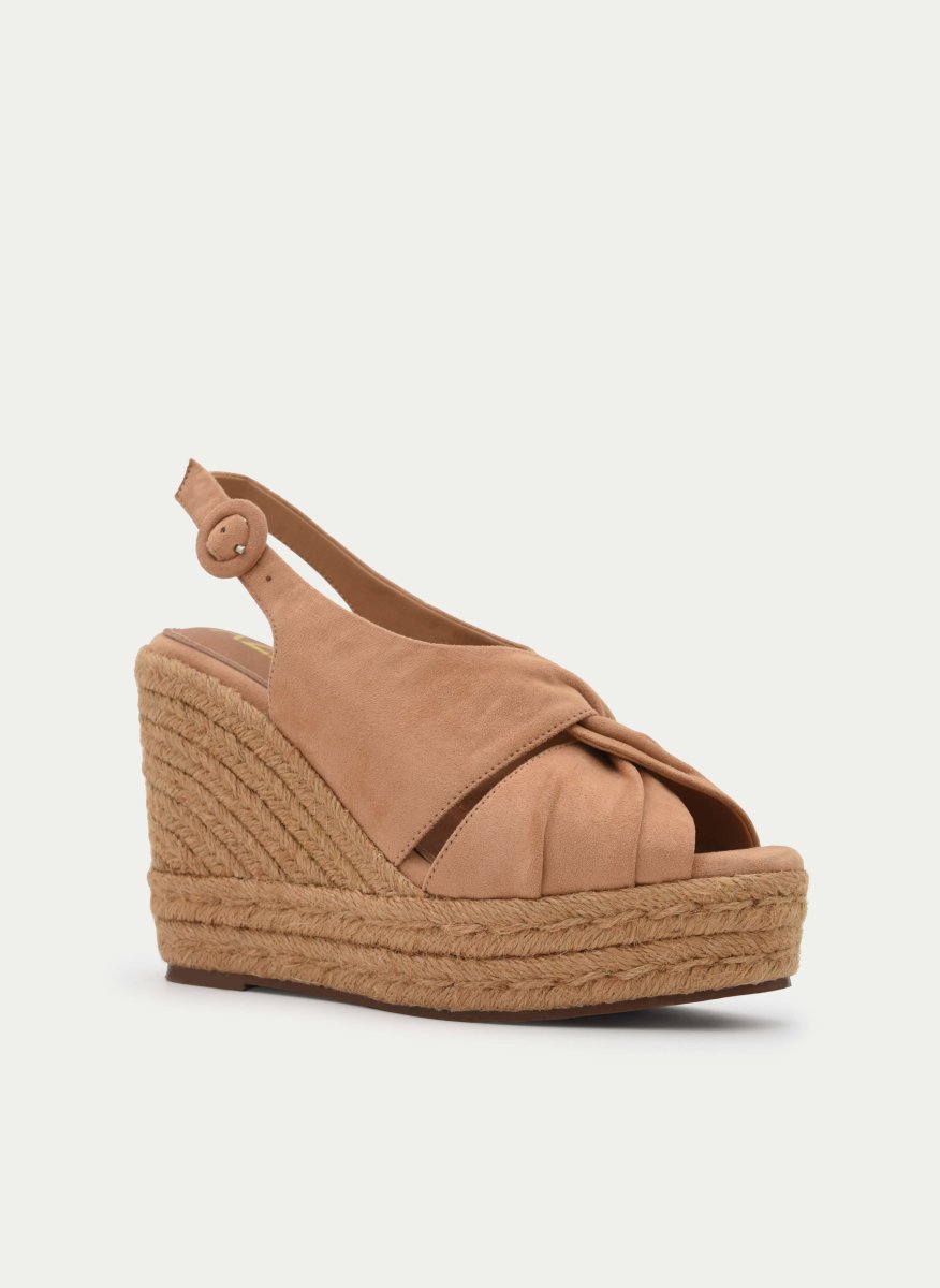 SANDALIA CUÑA ESPARTO CAMEL CON NUDO - Imagen 3