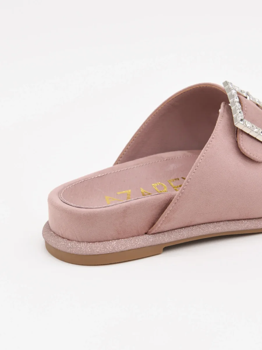Sandalias planas rosas con hebillas de pedrería - Imagen 5