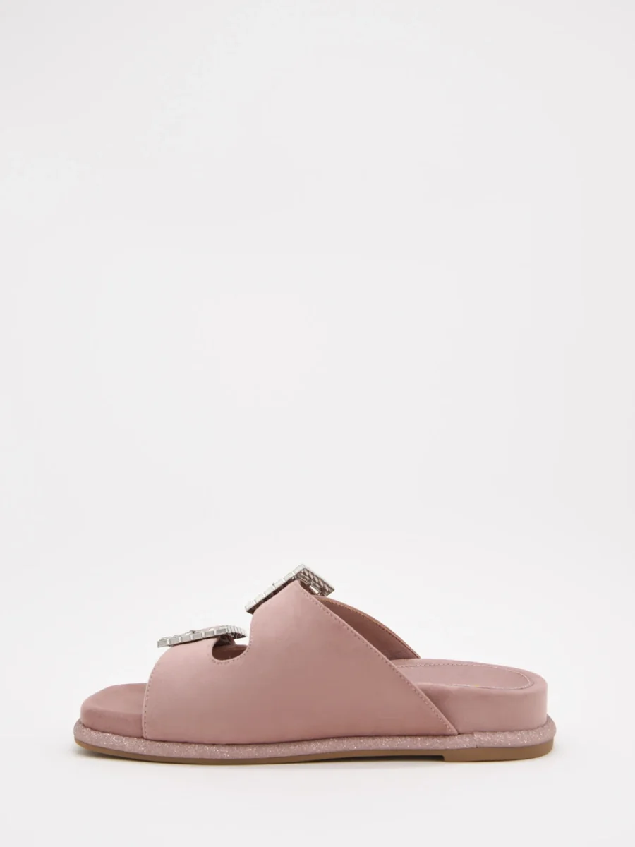 Sandalias planas rosas con hebillas de pedrería - Imagen 6