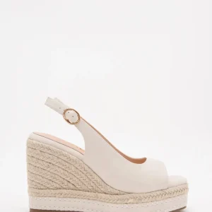 Sandalia de cuña yute color hielo