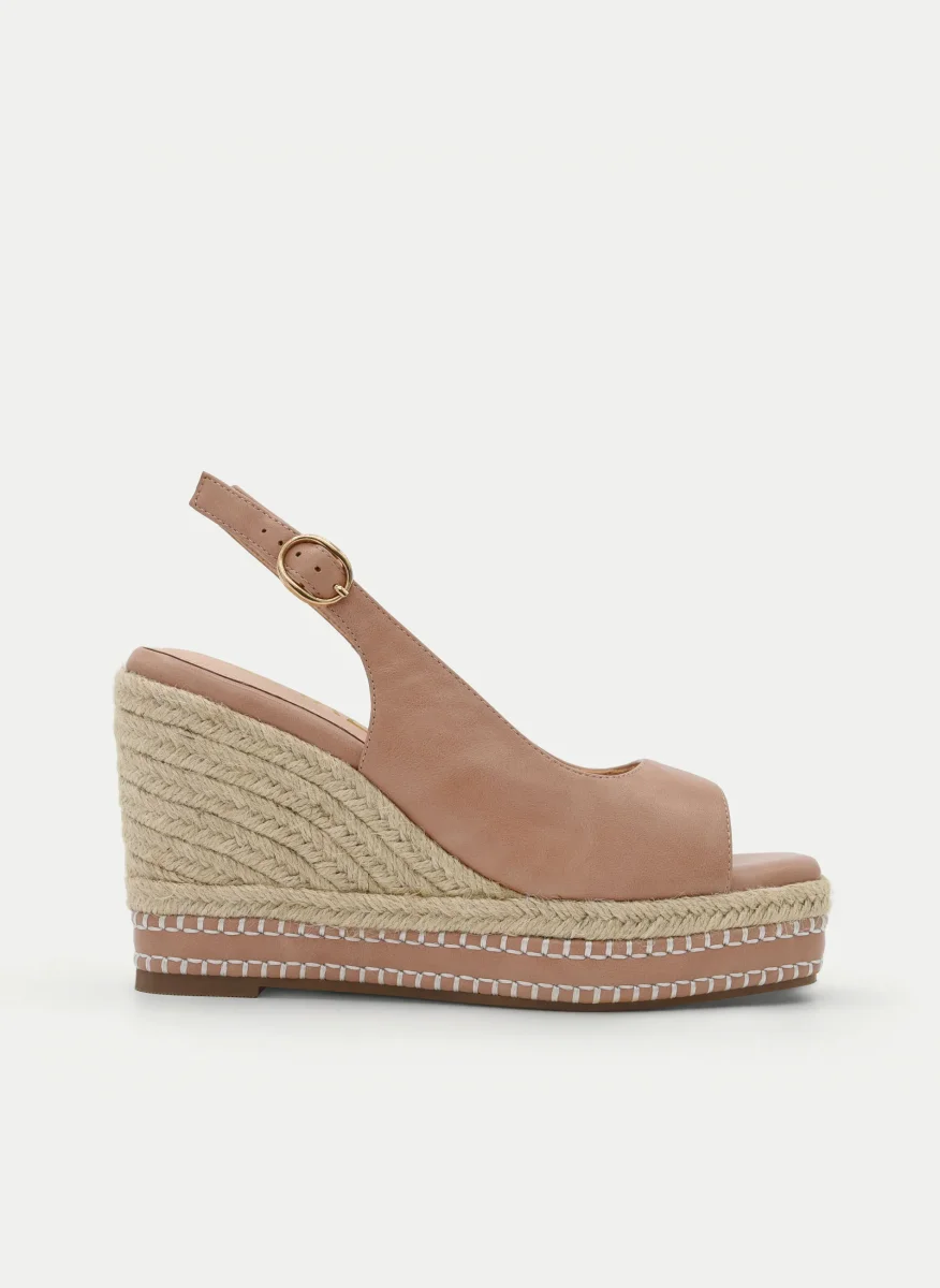 Sandalias de cuña yute color taupe