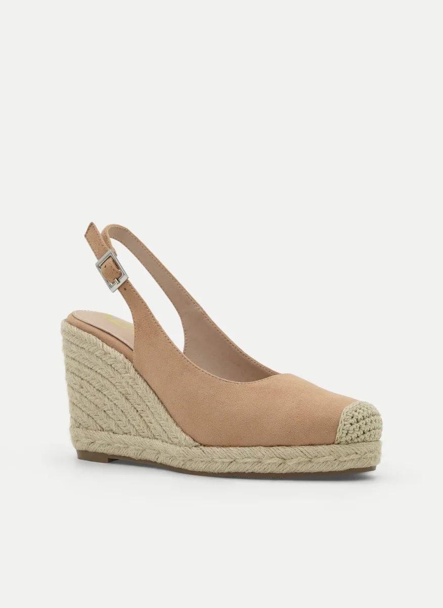 SANDALIA DE CUÑA BEIGE CERRADA CON PLATAFORMA - Imagen 3