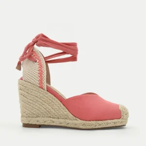 ALPARGATA CUÑA CORAL CON LAZADA