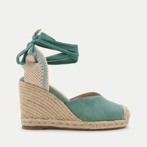 ALPARGATA CUÑA VERDE CON LAZADA