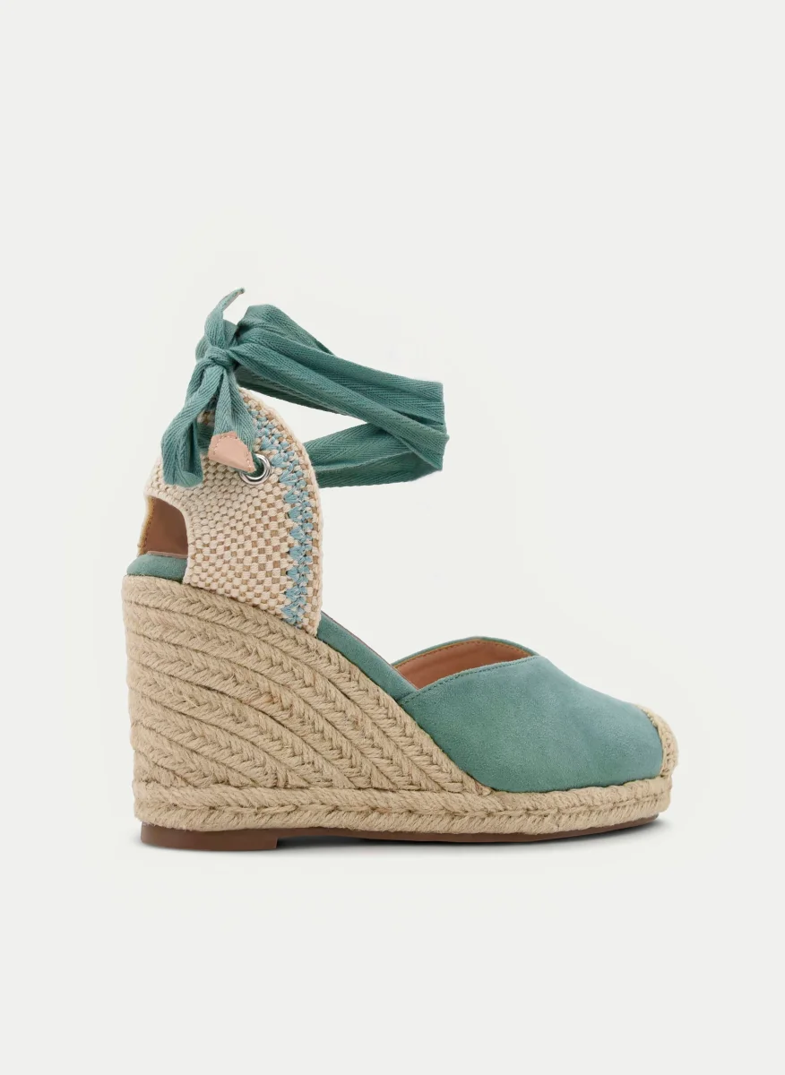 ALPARGATA CUÑA VERDE CON LAZADA - Imagen 5