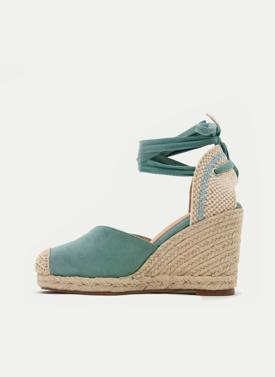 ALPARGATA CUÑA VERDE CON LAZADA - Imagen 6