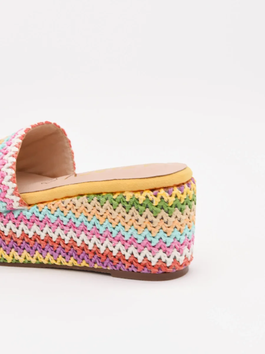 Cuñas tejidas amarillas multicolor - Imagen 5