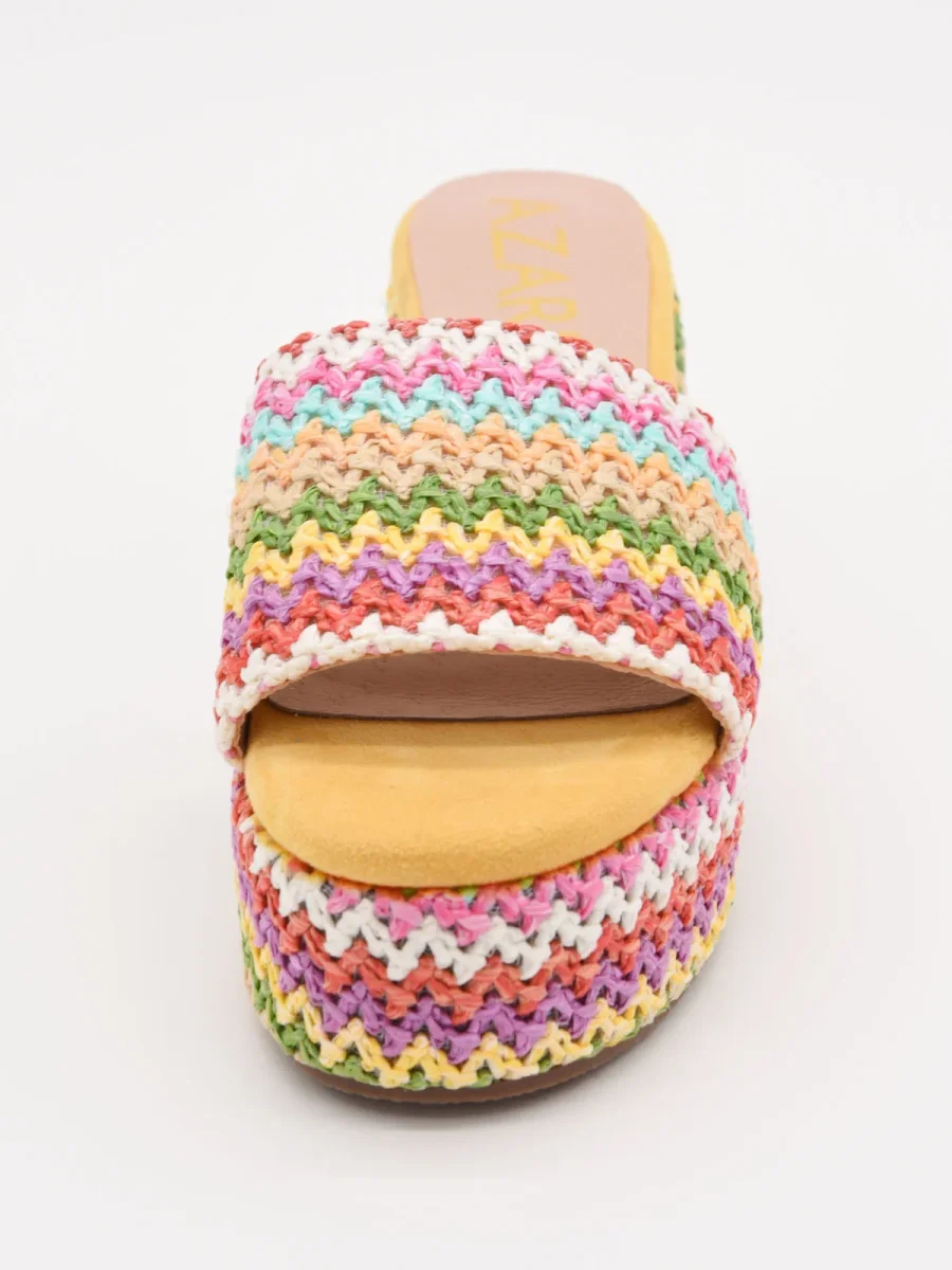 Cuñas tejidas amarillas multicolor - Imagen 7