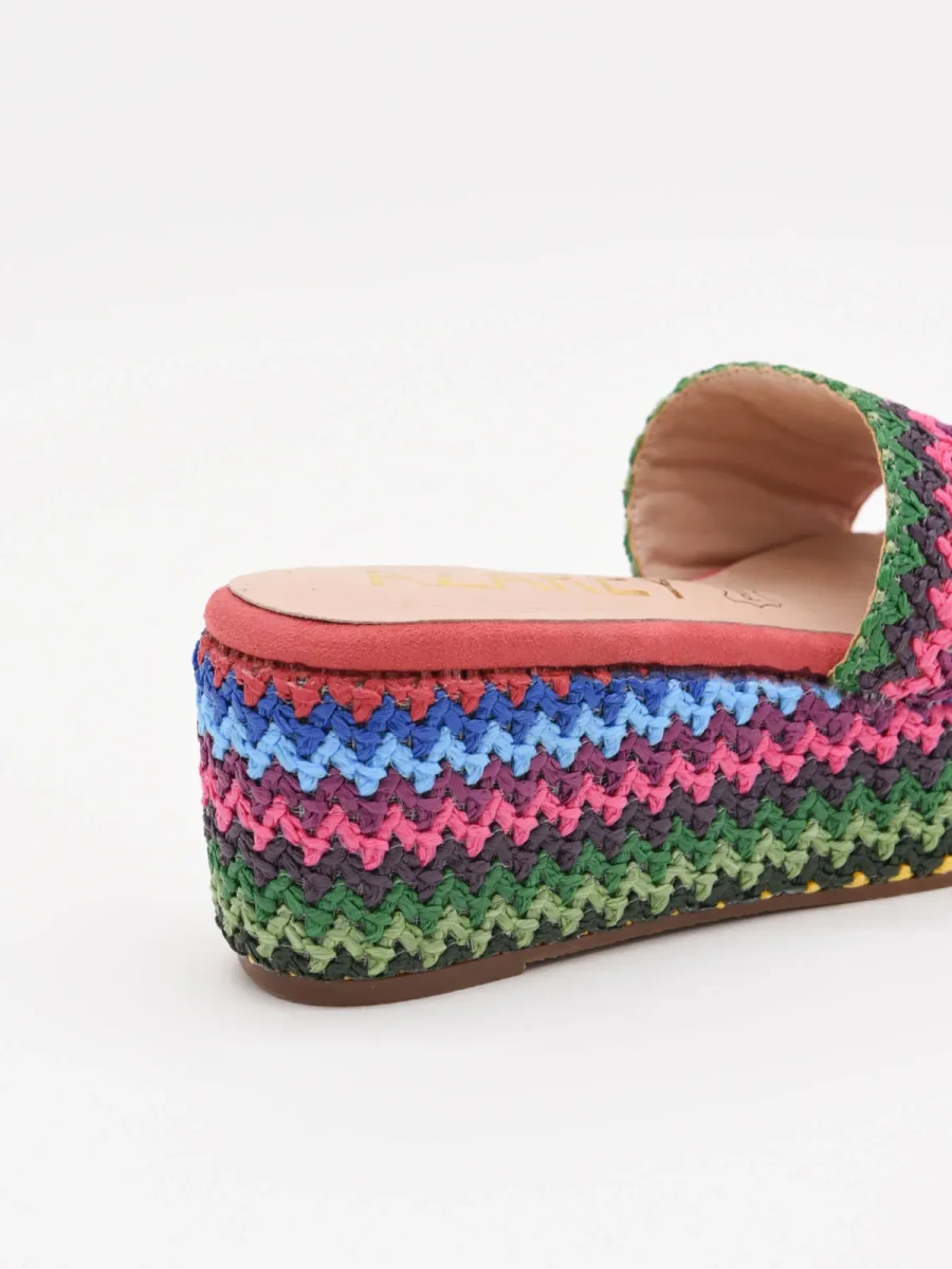 Cuñas tejidas color coral multicolor - Imagen 5