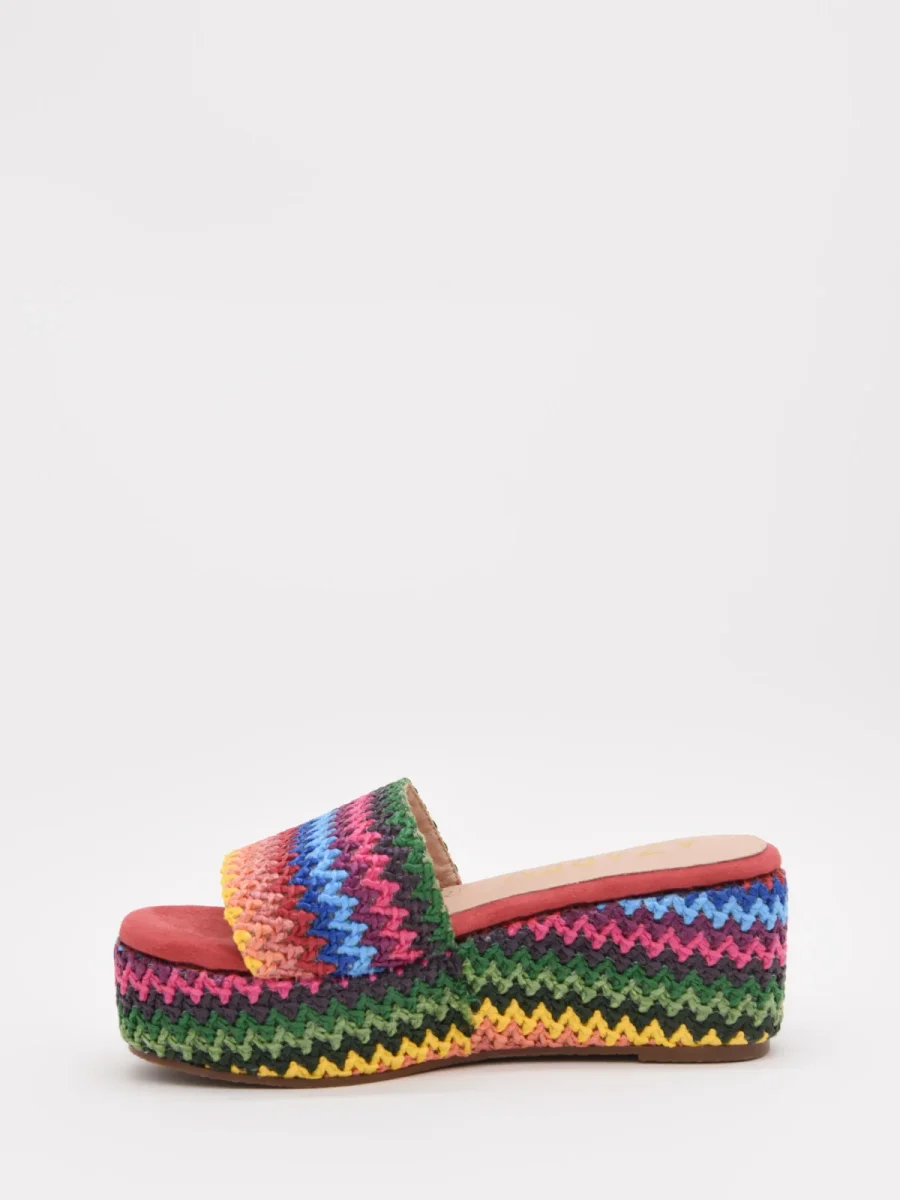 Cuñas tejidas color coral multicolor - Imagen 6