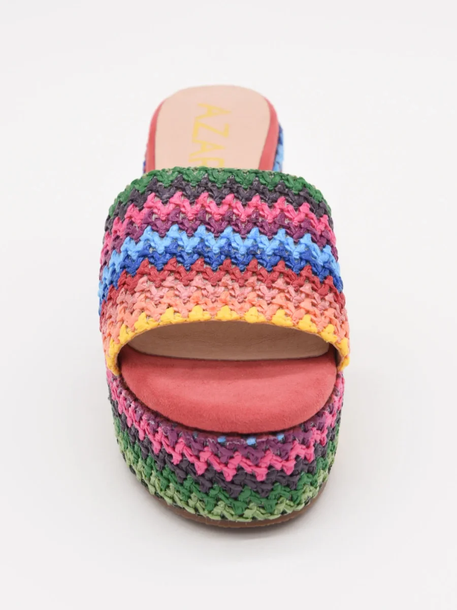 Cuñas tejidas color coral multicolor - Imagen 7